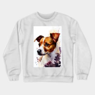 Jack Russell Terrier Watercolor Portrait Crewneck Sweatshirt